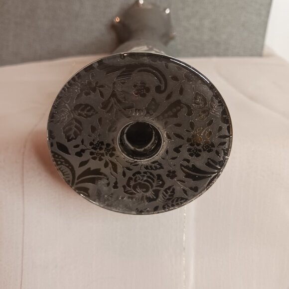 Lotus Silver Overlay Glass Ruffle Vase - Picture 3 of 7